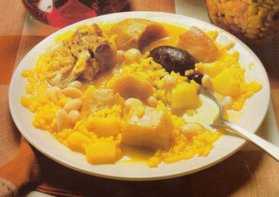 Arroz com feijão e nabos